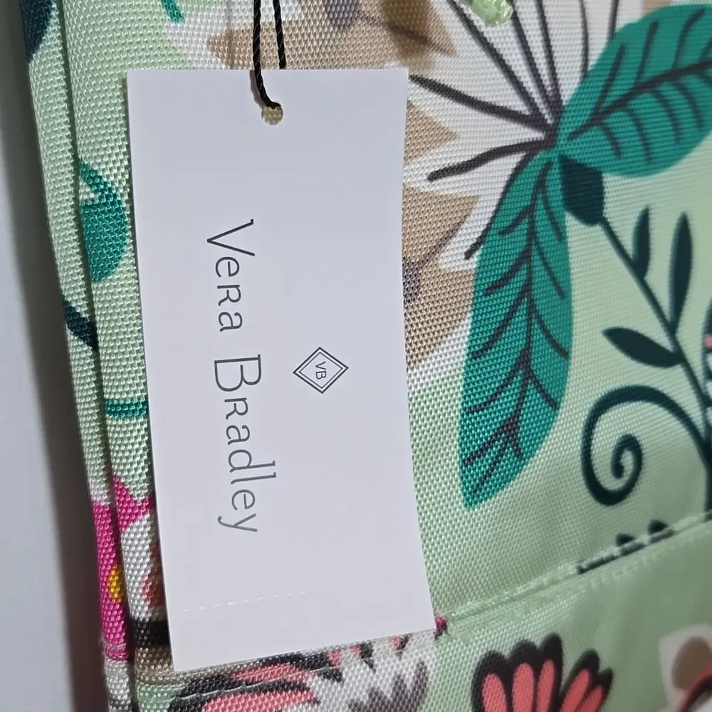 Vera Bradley Lighten Up‎ Slim Crossbody Purse Mint Flowers Floral NWT - Picture 3 of 16